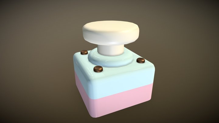 Button with Ice Cream Palette 3D Model
