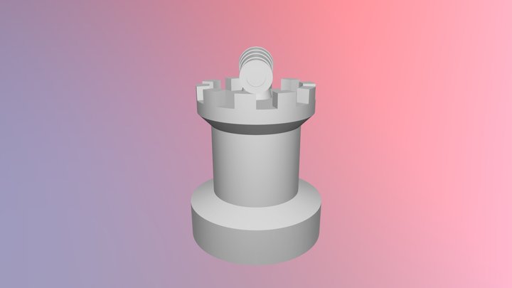 Cannon Tower Board Game Piece 3D Model