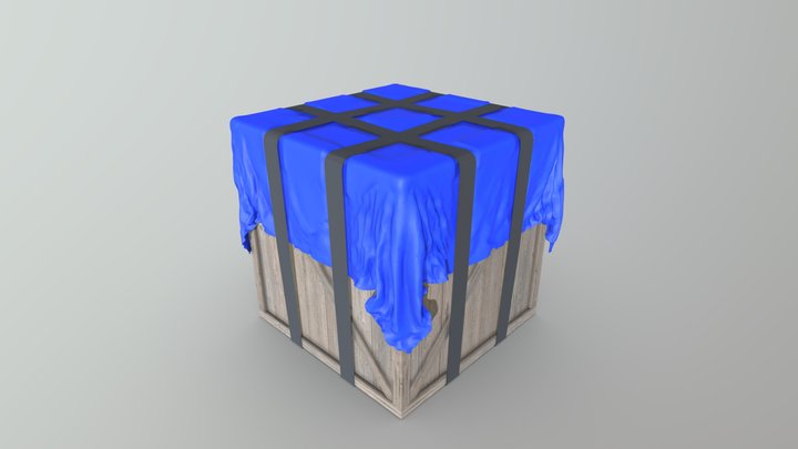 Tarpaulin covered crate 3D Model