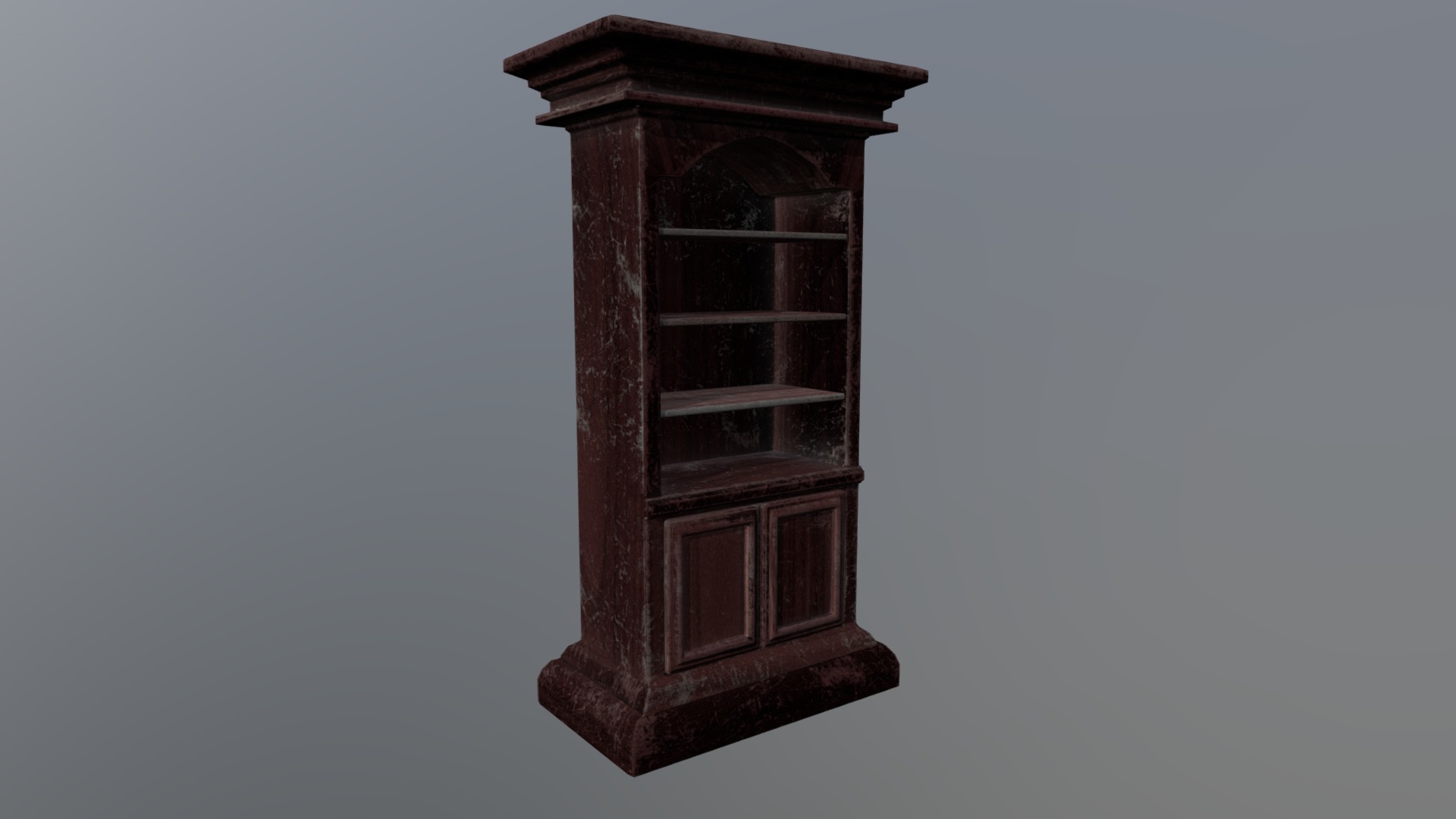 3D model Vintage bookshelf - This is a 3D model of the Vintage bookshelf. The 3D model is about a wooden box with a window.