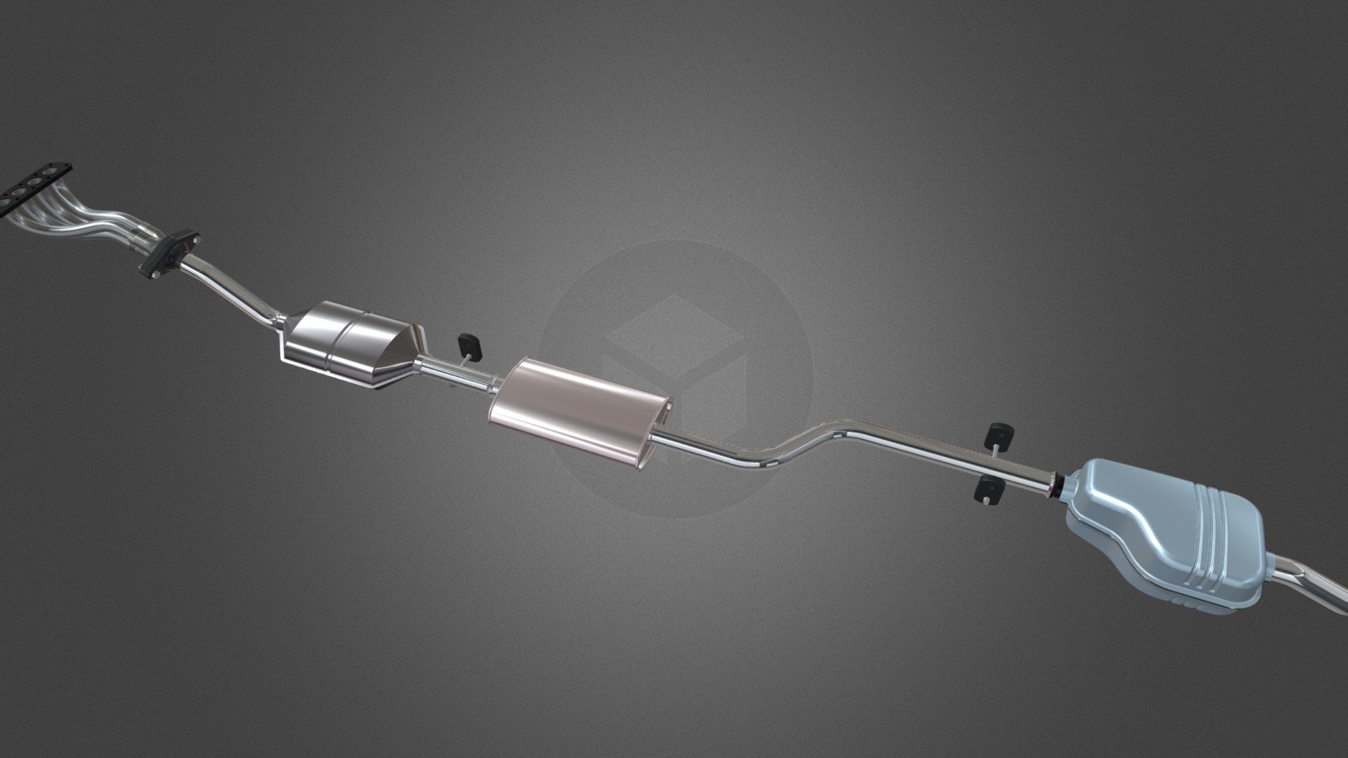 Full exhaust system Buy Royalty Free 3D model by nemo81 [1d4a3ca] Sketchfab Store