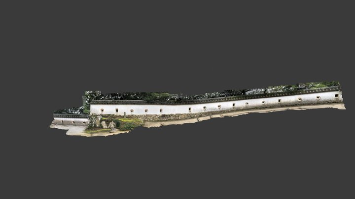 備中松山城の土塀 3D Model