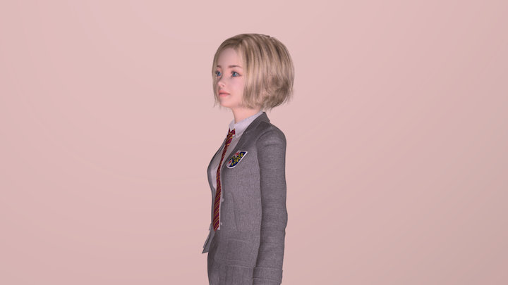 Cute little girl 3D Model