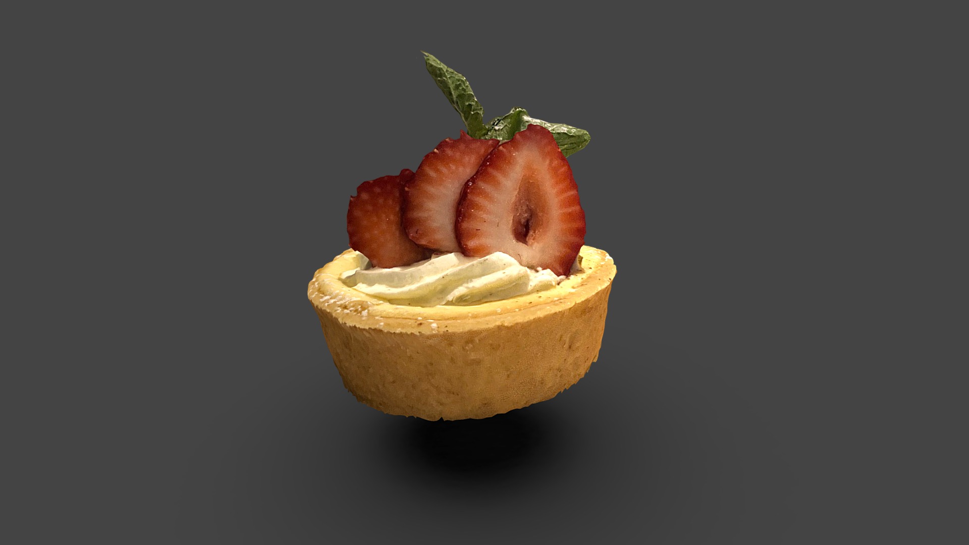 3D model Torta di Ricotta cake - This is a 3D model of the Torta di Ricotta cake. The 3D model is about a fruit on a surface.
