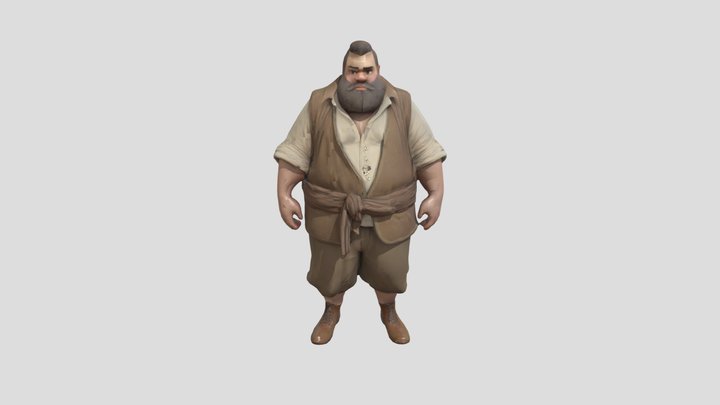 create a lowpoly cartoonish rts character. 3D Model