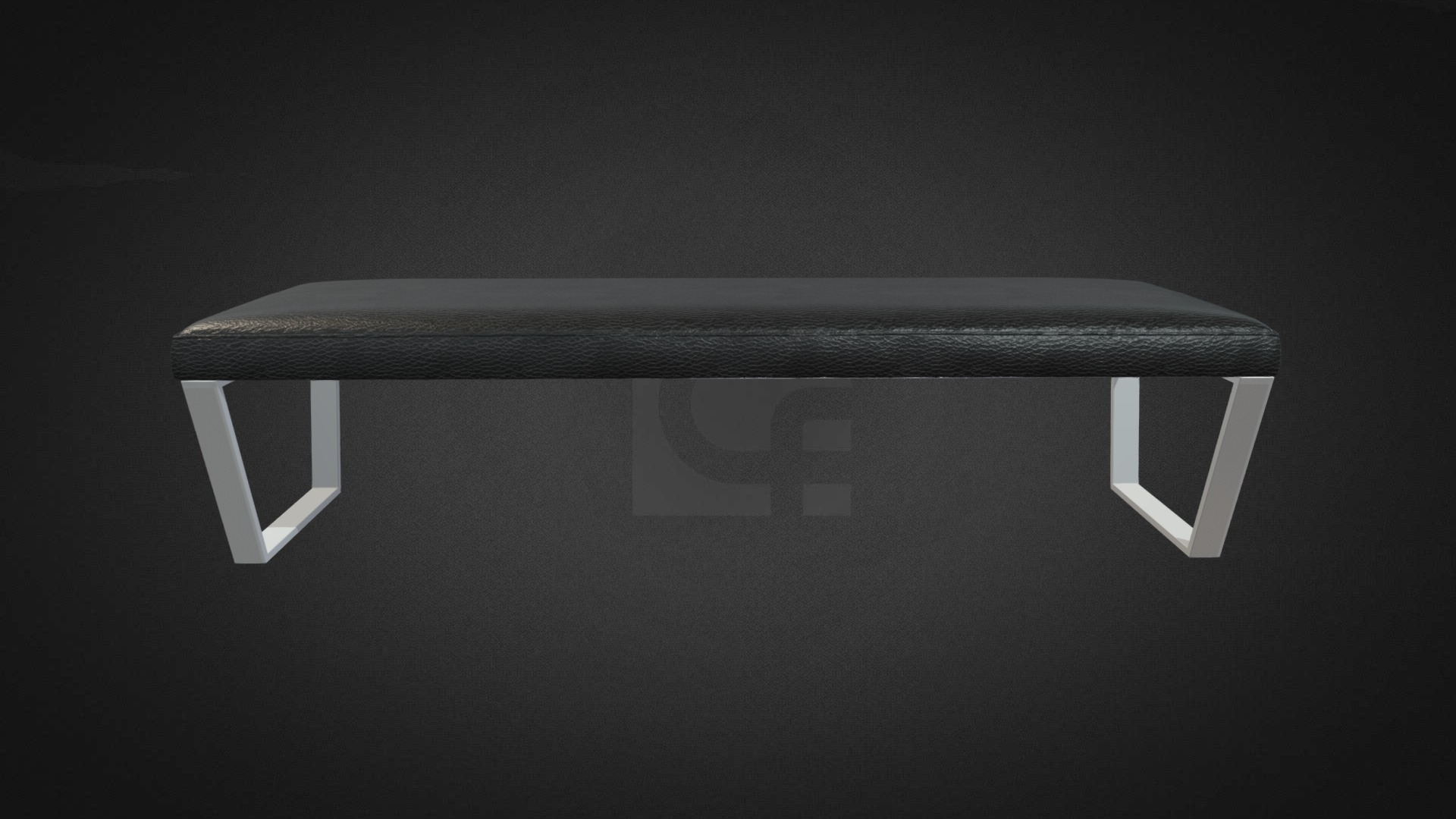 3D model Metal Theater Bench Hire - This is a 3D model of the Metal Theater Bench Hire. The 3D model is about a grey rectangular object with a white rectangle on it.