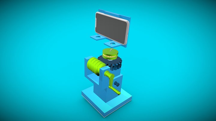 Crank Phone Holder 3D Model