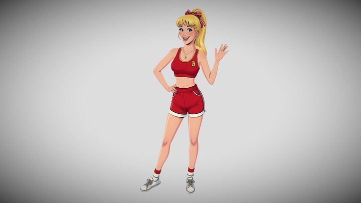 Bettina Blaze, retro varsity comic sweetheart – Modello 3D gratuito STL
