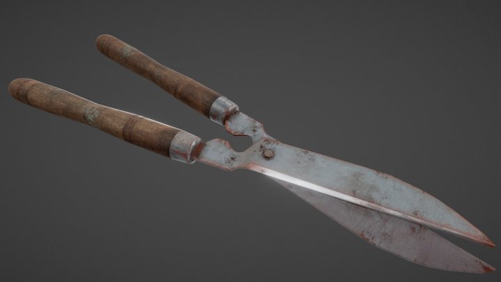 Old Rusty Scissors 3D Model
