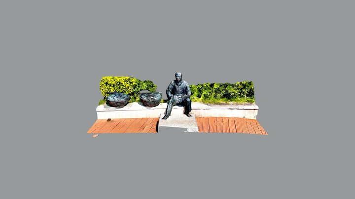 Chinese fisherman statue 3D Model