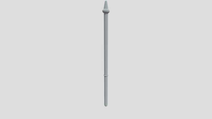 Black rod on a wooden table 3D Model