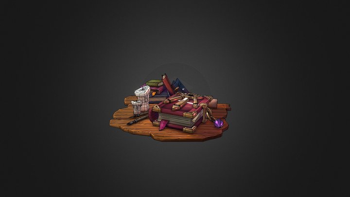 Enchanted Kirin Tor Tome 3D Stylized Book Asset 3D Model