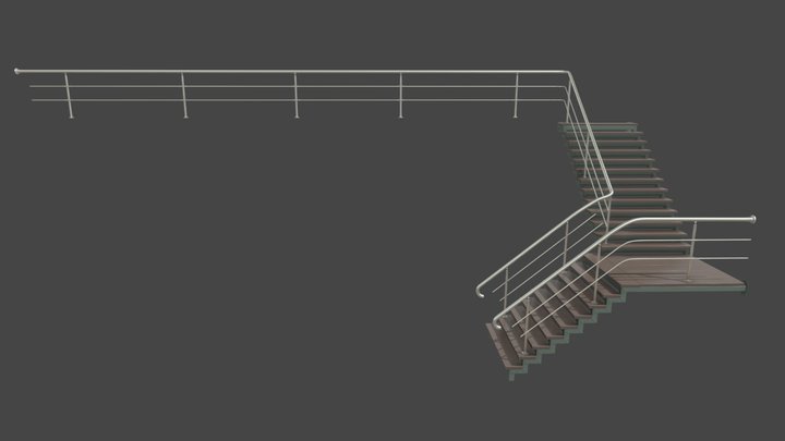 Stairs Highpoly 3D Model