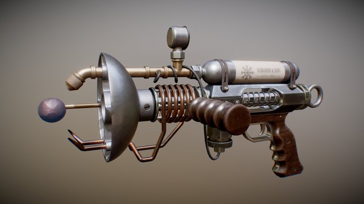Steampunk Raygun 3D Model
