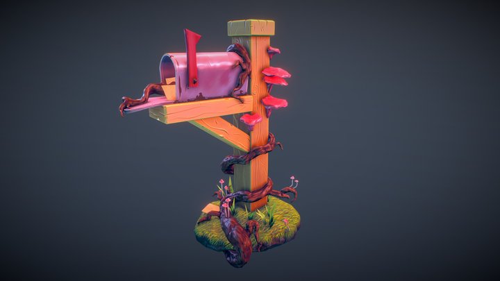 Abandoned Stylized Mailbox - Game ready 3D Model