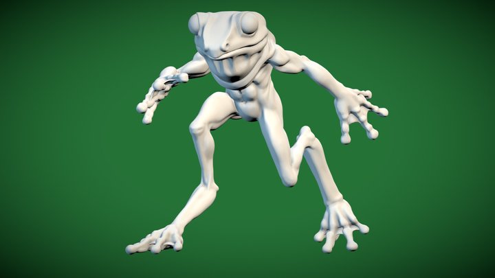 Frog Pose 3D Model