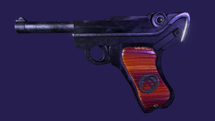 Gun Luger - Study Old 2016 3D Model