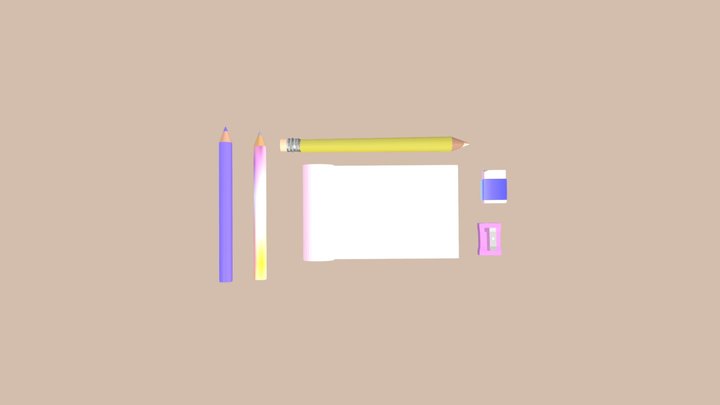 Stationery Set 3D Model