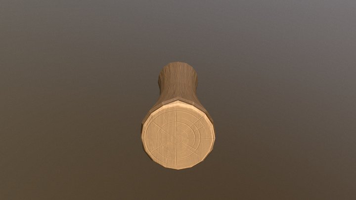 Stylized Wooden Log 3D Model