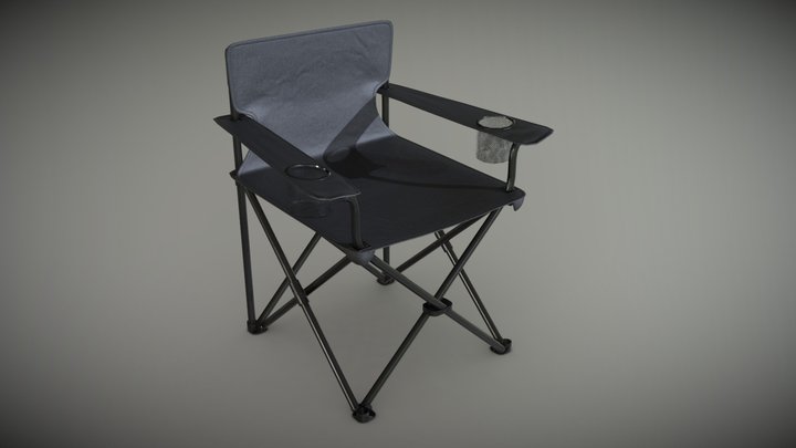 Folding Polyester Portable Camping Chair 3D Model