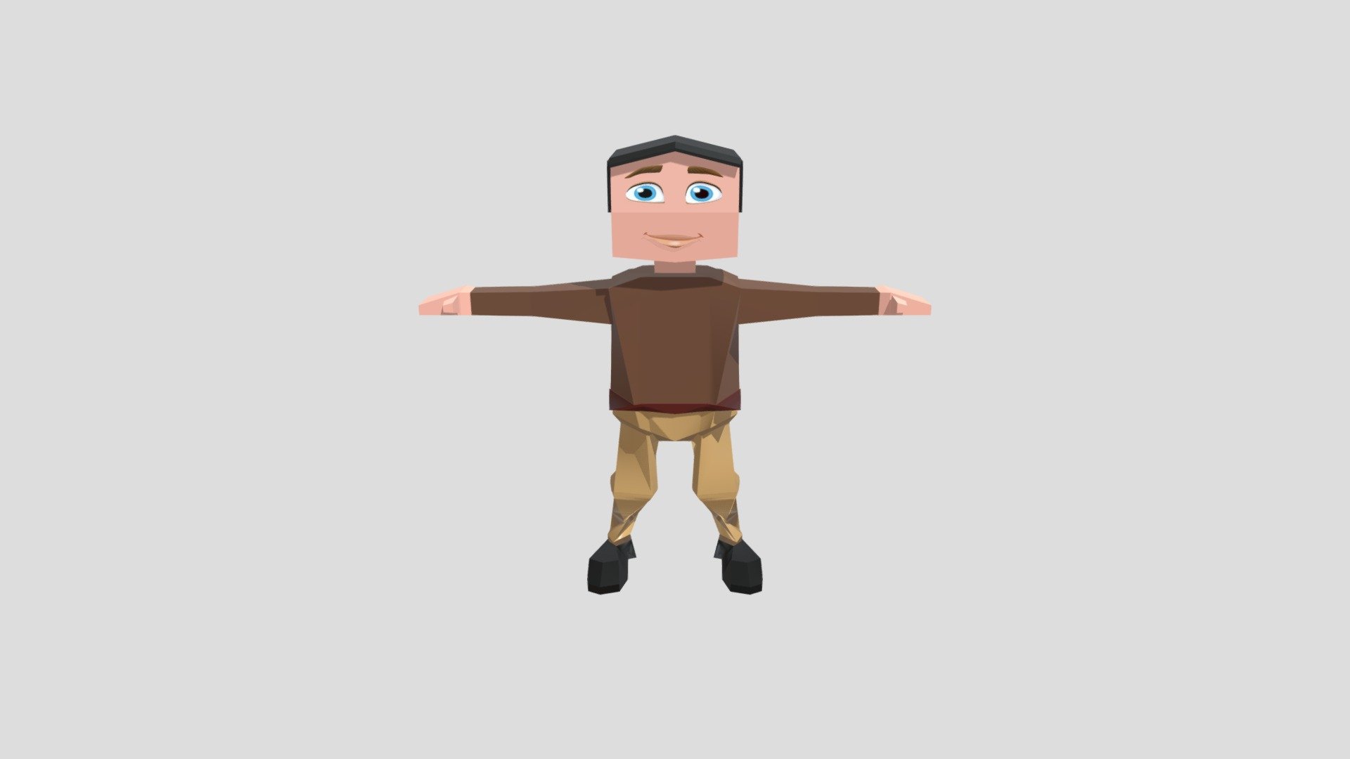 Hombre modelado en 3D - Low Poly