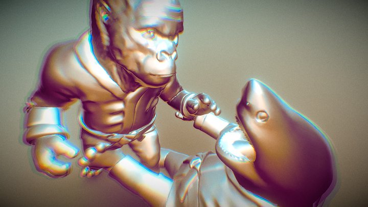 gorilla vs shark bjj 3D Model