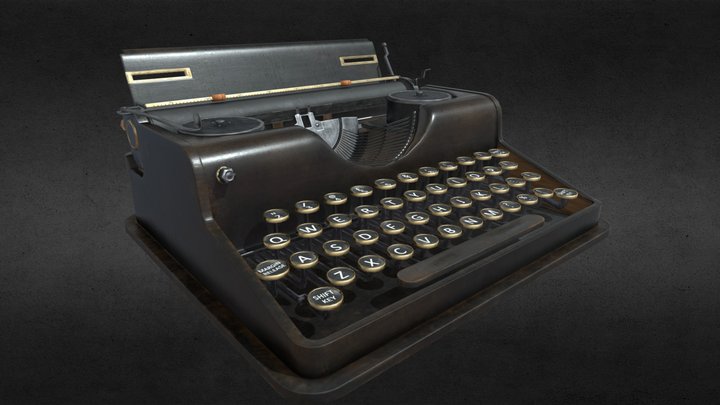 1930s style typewriter - w/o branding 3D Model