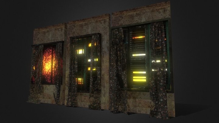 Window with curtains – Free 3D Model STL