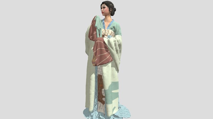 Chest-length Ruqun of Tang Dynasty - Autumn song 3D Model
