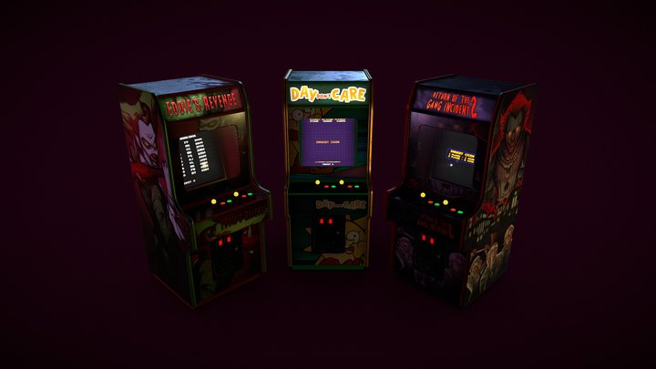 FNAF Arcade Cabinets | Fan Art 3D Model