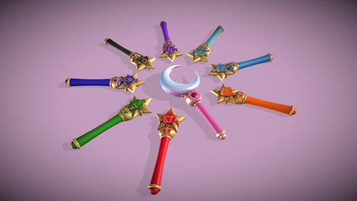 Sailor Magic Wand 3D Model