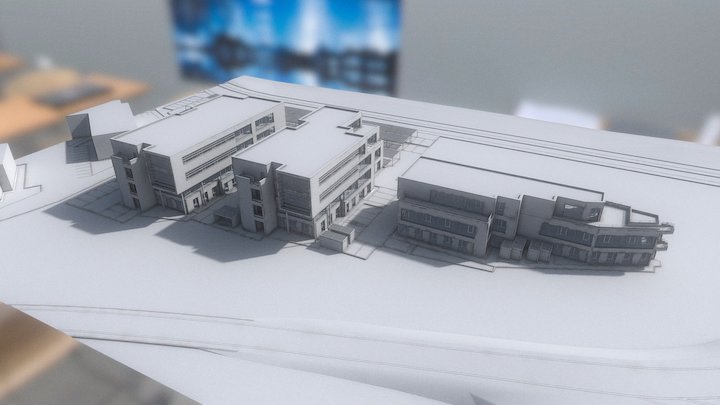 Office buildings in Bordeaux 3D Model