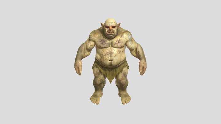 large humanoid fantasy troll 3D Model