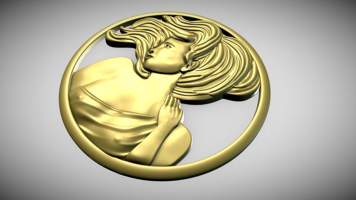 Дева | Медальон | Гороскоп 3D Model
