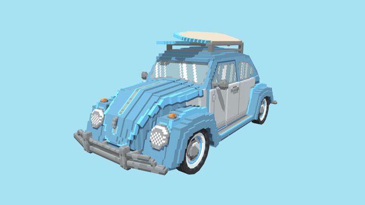 Volkswagen Beetle 1960/ VOXEL ART 3D Model
