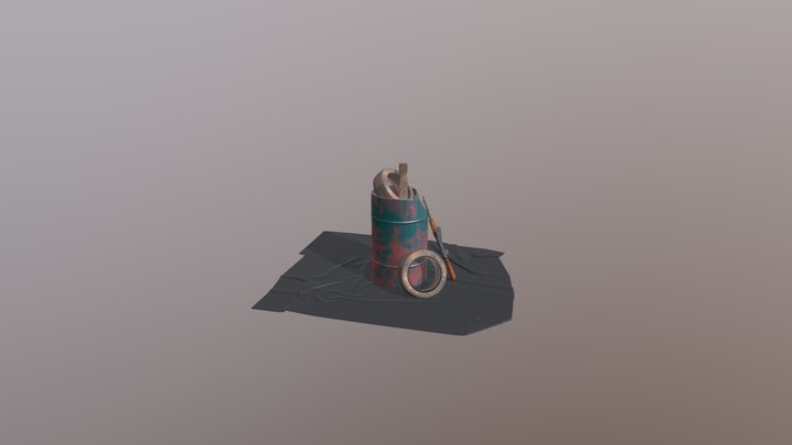 DRUM AND GUN AK47 3D Model