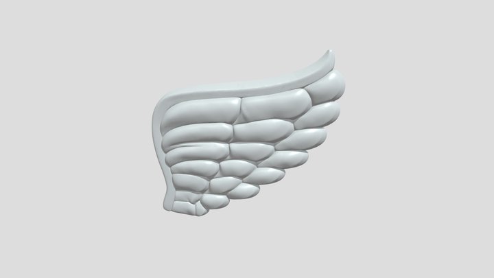 Stylized white angel wing ornament