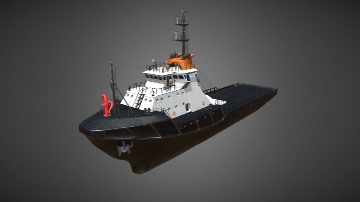 Icebreaker. Offshore ship. 3D Model