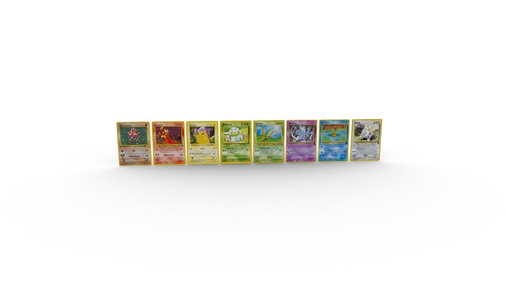 Vintage 1st Edition Pokémon Cards (1999) 3D Model