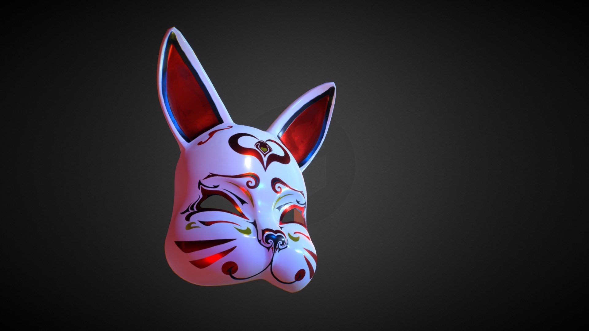 Kitsune Mask Download Free 3D model by WIsEman_Tavern [1d772df