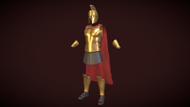 Greek God of War - Fantasy Clothing 3D Model