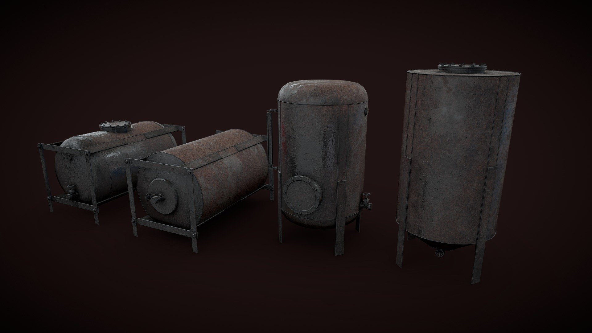 Rusted liquid storages - Download Free 3D model by maxpsr [1d79acb ...