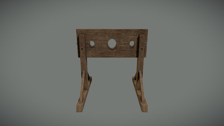 Another 3D Low Poly Pillory 3D Model