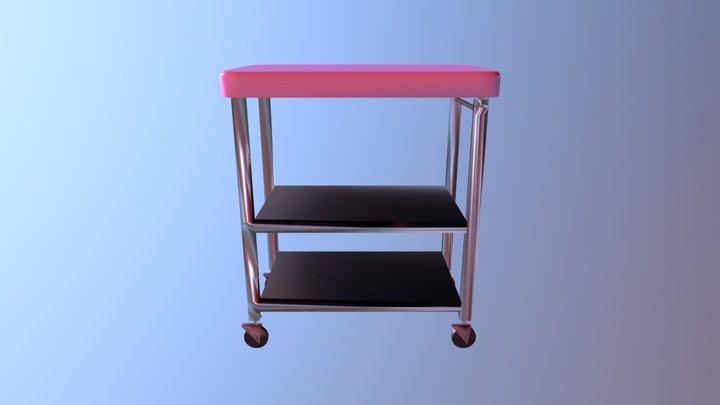 Bar Cart Texture 3D Model