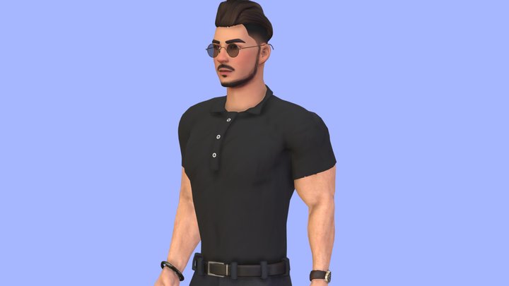 Muscular Stylized Man | Game ready & rigged 3D Model