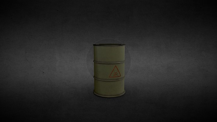 Low Poly Barrel 3D Model