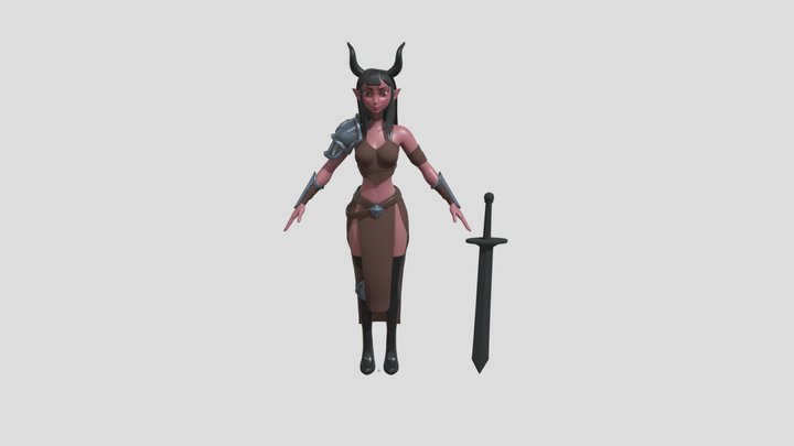 high poly with weapon 3D Model