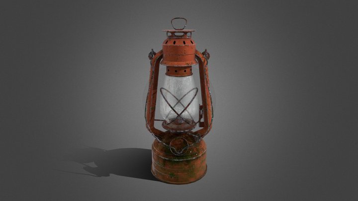 Old Oil Lamp 3D Model