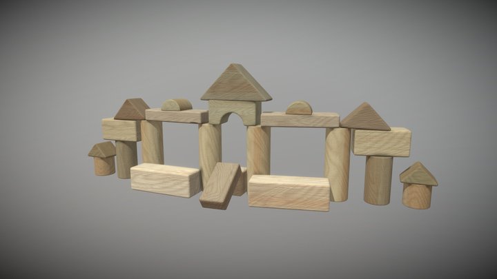 Wooden Blocks 3D Model