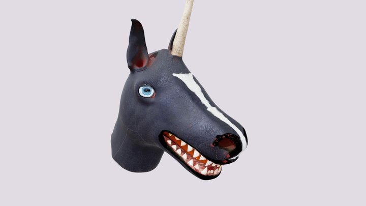Dark Unicorn Head 3D Model